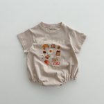 【66-100】ロンパース or Tシャツ ベビー プリント コットン - 画像 (9)