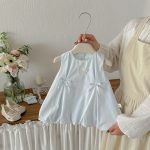 【73-100】ワンピース ベビー 女の子 蝶結び ノースリーブ - 画像 (5)