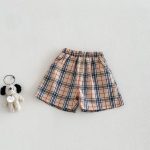 【73-120】半袖Tシャツ or チェックショートパンツ 韓国風 刺繍ロゴ - 画像 (5)