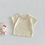 【73-120】Tシャツ ベビー 女の子 フリル 蝶結び - 画像 (6)