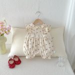 【66-90】オールインワン チェリー柄 フリル 可愛い ベビー服 - 画像 (4)