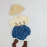 【66-100】デニムショートパンツ ベビー 韓国風 シンプル - 画像 (9)