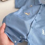 【66-90】デニムロンパース 恐竜刺繡 肌に優しい ベビー服 - 画像 (9)
