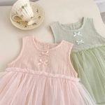 【66-90】ロンパース ノースリーブ 無地 女の子 可愛い - 画像 (10)