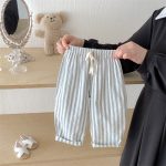 【73-120】ロングパンツ ストライプ柄 リネン コットン - 画像 (15)