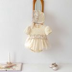 【66-90】ロンパース クリーム ワンピース風 おしゃれ 可愛い - 画像 (7)
