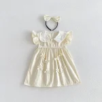 【66-140】 ロンパース or ワンピース ベビー フリル袖 リボン付き - 画像 (11)