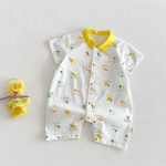 【66-90】オールインワン 総柄アート 可愛い ベビー服 - 画像 (4)