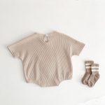 【66-90】ロンパース クマ柄 ポケット付き 半袖 ベビー服 - 画像 (13)