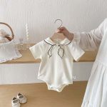 【66-90】ロンパース 蝶ネクタイ シンプル おしゃれ ベビー服 - 画像 (7)