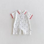 【66-90】ロンパース 総柄POLO シンプル ベビー服 - 画像 (3)