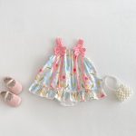 【66-90】キャミロンパース ピンク フラワー 可愛い 女の子 - 画像 (3)