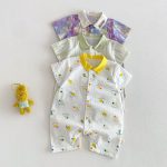 【66-90】オールインワン 総柄アート 可愛い ベビー服 - 画像 (11)