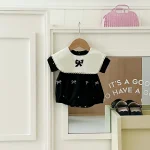 【66-100】ロンパース ベビー 女の子 おしゃれ リボン - 画像 (5)