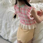 【90-140】水着 可愛い カラフル チェック柄 フリル - 画像 (11)