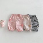 【73-120】ボーダーパンツ 可愛い 履きやすい 女の子 男の子 ボトムス