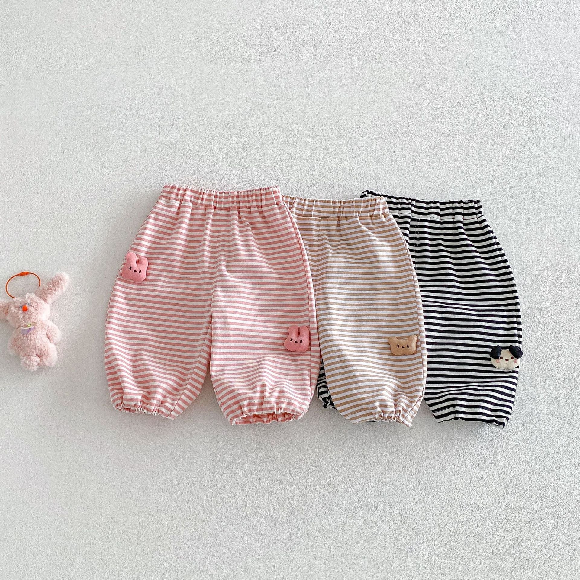 a9a67bd2bb9ee5aea4fc6dd5ece01408.jpg 【73-120】ボーダーパンツ 可愛い 履きやすい 女の子 男の子 ボトムス - 画像 (1)
