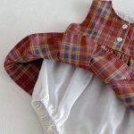 【66-90】ロンパース レッド チェック 可愛い ベビー服 - 画像 (12)