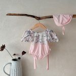 【73-120】水着 小花 可愛い スイムウェア&帽子 - 画像 (6)