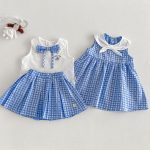 【73-120】ワンピースorシャツorスカート 可愛い ブルー チェック - 画像 (8)