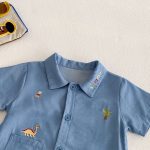 【66-90】デニムロンパース 恐竜刺繡 肌に優しい ベビー服 - 画像 (11)