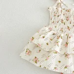 【66-100】ロンパース ボンネット付き ベビー 女の子リボン 小花柄 - 画像 (12)