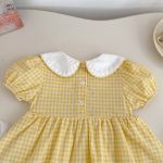 【66-90】ロンパース アヒル チェック 可愛い ベビー服 - 画像 (9)