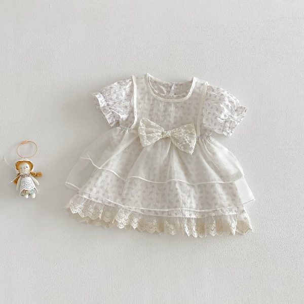 【73-100cm】ワンピースセット 蝶結び 可愛い 女の子