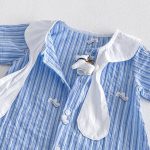 【66-90】ロンパース ストライプ ブルー ベビー服 - 画像 (6)
