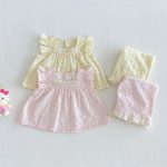 【73-110】セットアップ フラワー柄 フリル 女の子 - 画像 (3)
