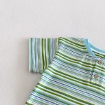 【73-120】半袖Tシャツ ベビー 男の子 ボタン付き ボーダー - 画像 (14)