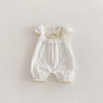 【66-90】オールインワン フリル ホワイト シンプル ベビー服 - 画像 (5)