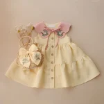 【80-110】ワンピース 女の子 ガーリー 小花柄 刺繍 - 画像 (4)