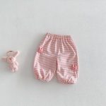【73-120】ボーダーパンツ 可愛い 履きやすい 女の子 男の子 ボトムス - 画像 (5)