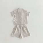 【80-120】セットアップ ストライプ グレー カジュアル 子供服 - 画像 (5)