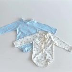 【66-100】水着 ドット柄OR花柄 帽子付き スイムウェア - 画像 (3)