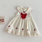 【73-120】ワンピース 蝶結び付き ノースリーブ 女の子 おしゃれ - 画像 (6)