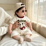 【66-90】ロンパース BOOMドッグプリント 可愛い ベビー服 - 画像 (8)