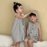 【80-150】チェックセットアップ or ワンピース ノースリーブ - 画像 (5)