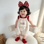 【73-100】サロペット&シャツ 可愛い フラワー柄 セットアップ - 画像 (9)