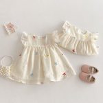 【66-110】ロンパースorワンピースフリル蝶結び柄 姉妹服 - 画像 (8)