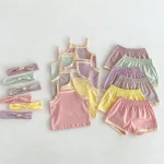 【66-100】キャミ セットアップ ベビー 女の子 バンド付き シンプル - 画像 (6)