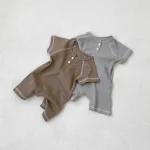 【66-90】ロンパース ベビー 半袖 前向き ボタン付き - 画像 (3)