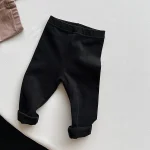 【80-130】レギンス パンツ ベビー 無地 シンプル - 画像 (4)