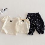 【73-110】キャミソールorTシャツorボトムス 蝶結び 女の子 おしゃれ - 画像 (2)
