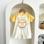 【66-90】ロンパース キイロ カラーバリ 可愛い ベビー服 - 画像 (3)