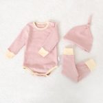 【66-90】ロンパース&レギンス&帽子 ボーダー 肌触り良い シンプル カラフル ベビー服 - 画像 (5)