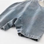 【73-100】セットアップ 車柄 デニム サロペット&シャツ - 画像 (10)