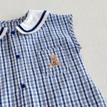 【66-90】ロンパース クマロゴ チェック セーラー 可愛い ベビー服 - 画像 (10)