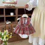 【66-90】ロンパース レッド チェック 可愛い ベビー服 - 画像 (5)